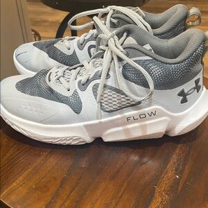 Under Armour Gray and White Flow Basketball Sneakers